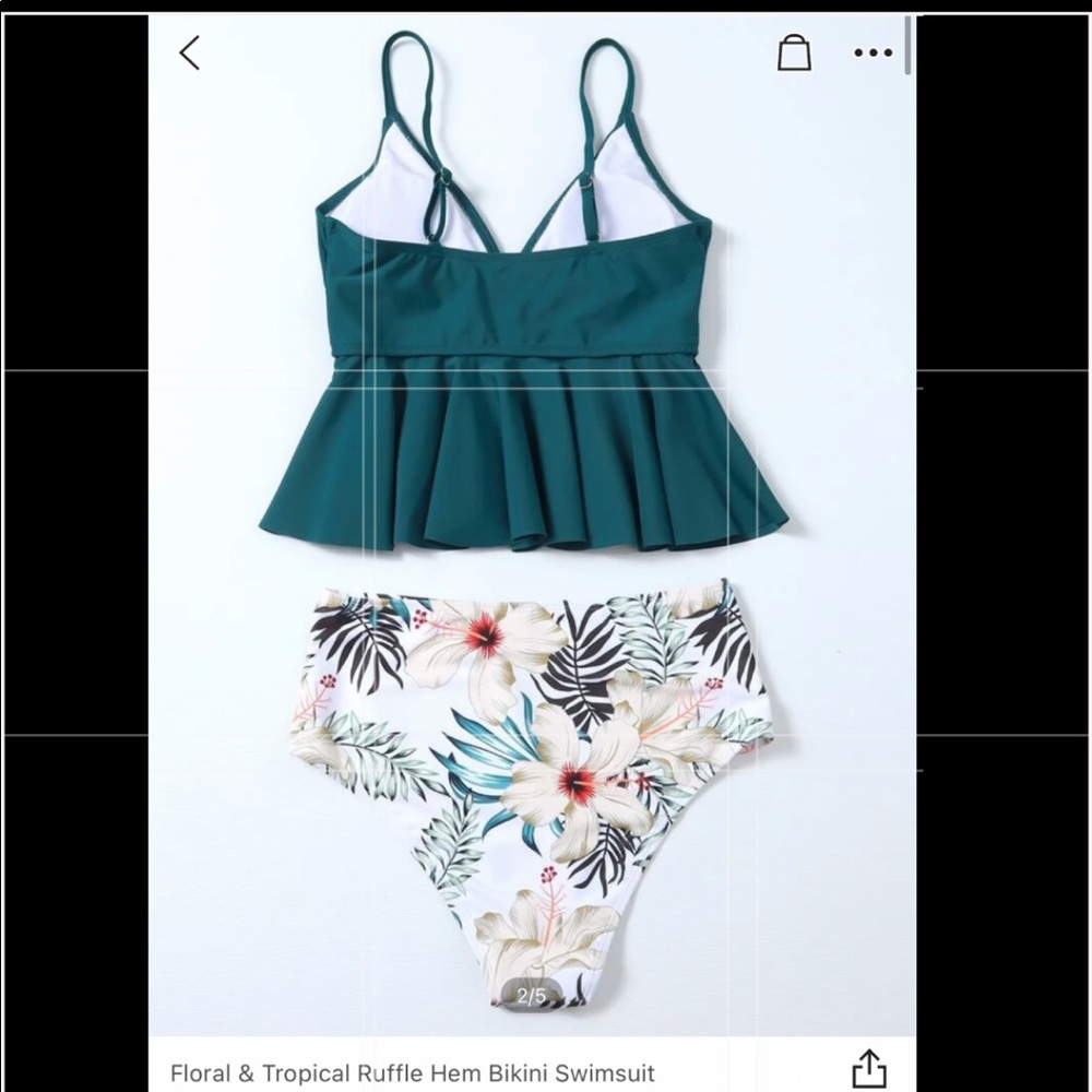 SHEIN Floral and Tropical ruffle hem bikini